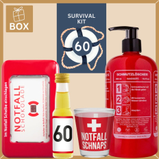 Geschenkbox zum 60. Geburtstag – Lustiges Überlebenspaket (Set 5)