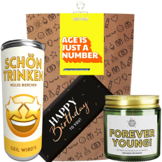 Geschenktüte witziges Geburtstagsgeschenk „Age is just a number“ (Set 2)