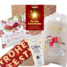 Geschenktüte „Schichtheld:in“ – Weihnachtsgeschenk für Schichtarbeiterin (Set 2)