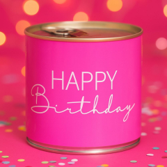 Cancake – Kuchen in der Dose „Happy Birthday“ - neon pink