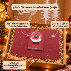 Gefüllte Geschenkbox Weihnachten – Ausgefallenes Weihnachtsgeschenk (Schneekugel – Set 7)