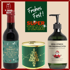 Gefüllte Geschenkbox Weihnachten – Mitarbeitergeschenk „Super Team“ (Set 5)