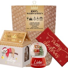 Geschenktüte „100% Weihnachten“ - Kleinigkeit zum Weihnachtsfest (Set 4)