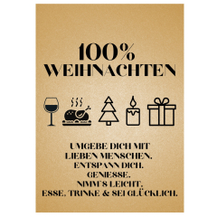 Geschenktüte „100% Weihnachten“ – Schöne Geschenkverpackung für Weihnachtsgeschenke