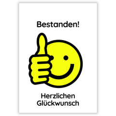 Minicard „Bestanden! Herzlichen Glückwunsch“