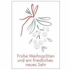 Geschenkverpackung für Weihnachtsgeschenke „Frohe Weihnachten“ (Motiv Mistelzwei)