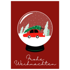 Minicard FROHE WEIHNACHTEN - Schneekugel
