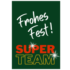 Geschenktüte FROHES FEST! SUPER TEAM - zum Befüllen