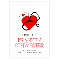 Geschenktüte FÜR DIE BESTE KRANKENSCHWESTER - zum Befüllen