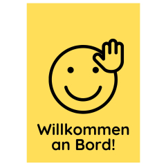 Minicard Onboarding „Willkommen an Bord!“