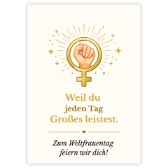 Minicard „Zum Weltfrauentag feiern wir dich.“