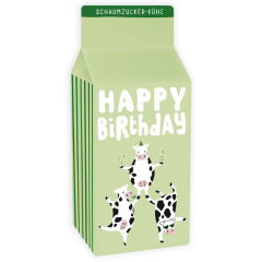 Schaumzucker-Kühe „Happy Birthday“ - New