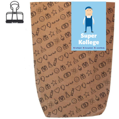 Geschenktüte + Grußkarte „Super Kollege“ – zum Befüllen