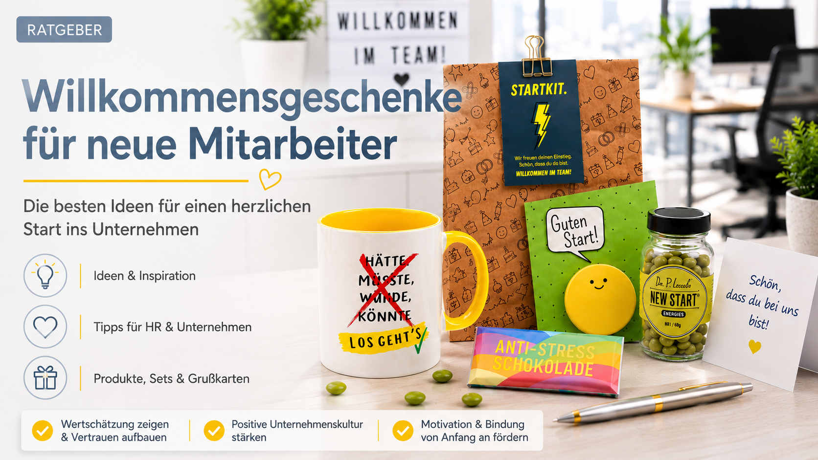 Willkommensgeschenke für neue Mitarbeiter