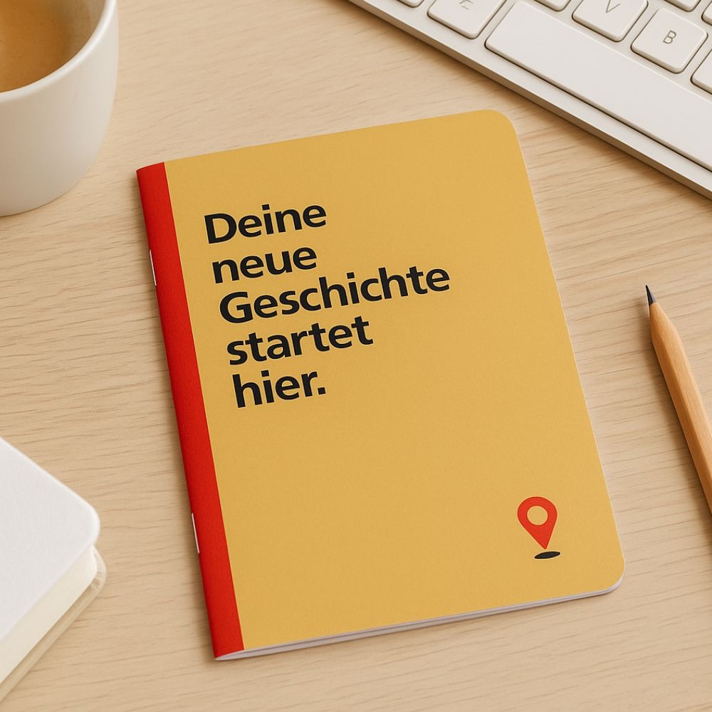 Notizheft Deine neue Geschichte startet hier