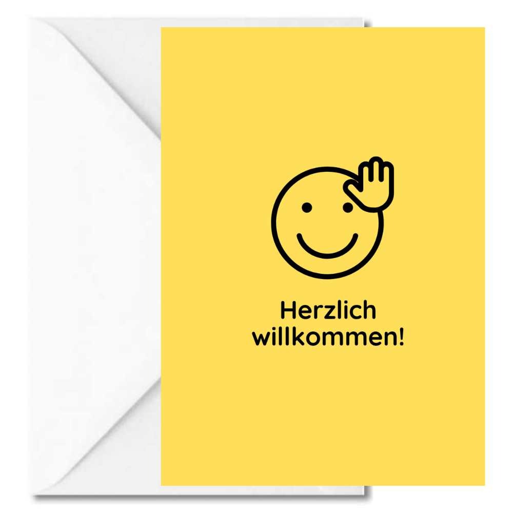 Personalisierbare Grußkarte Herzlich Willkommen